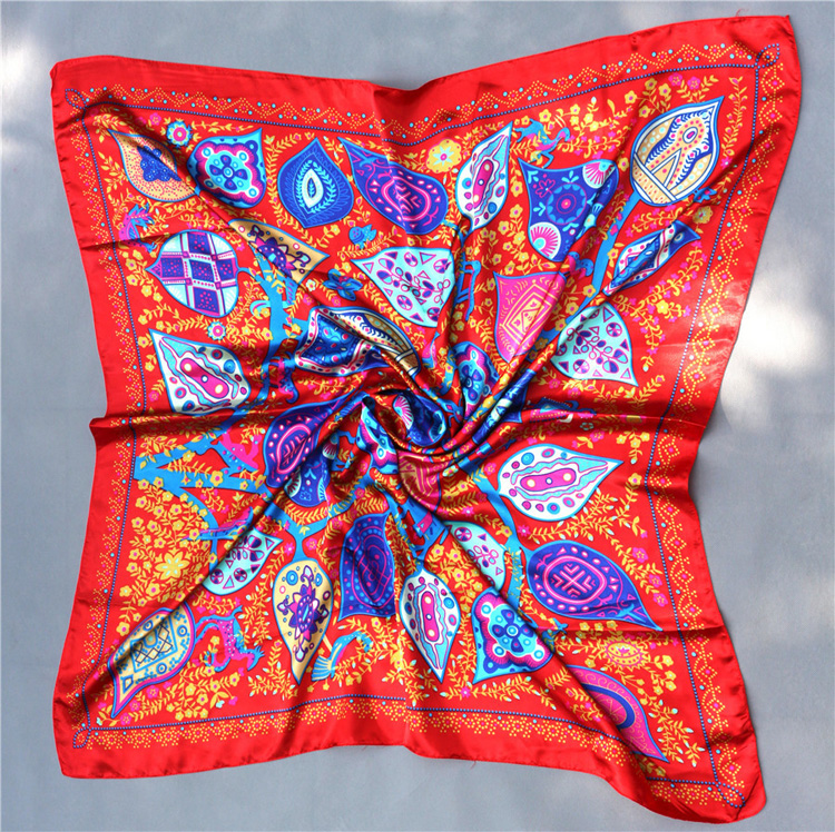 Wholesale print satin square scarf