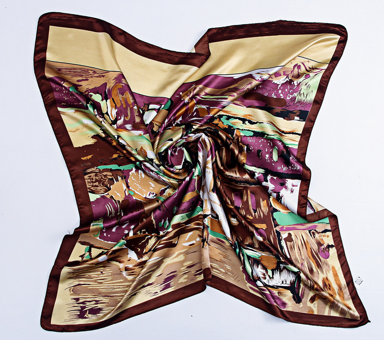 Painting square silk scarf wholesale