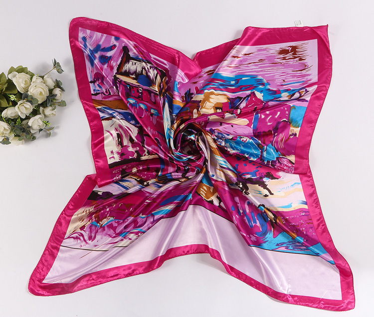 Painting square silk scarf wholesale