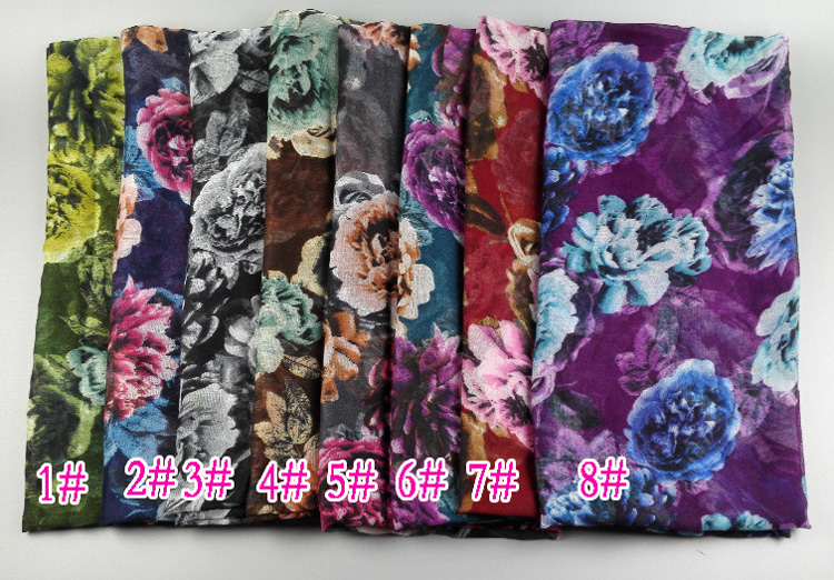 Wholesale viscose peony scarf
