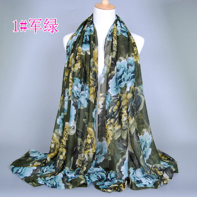 Wholesale viscose peony scarf