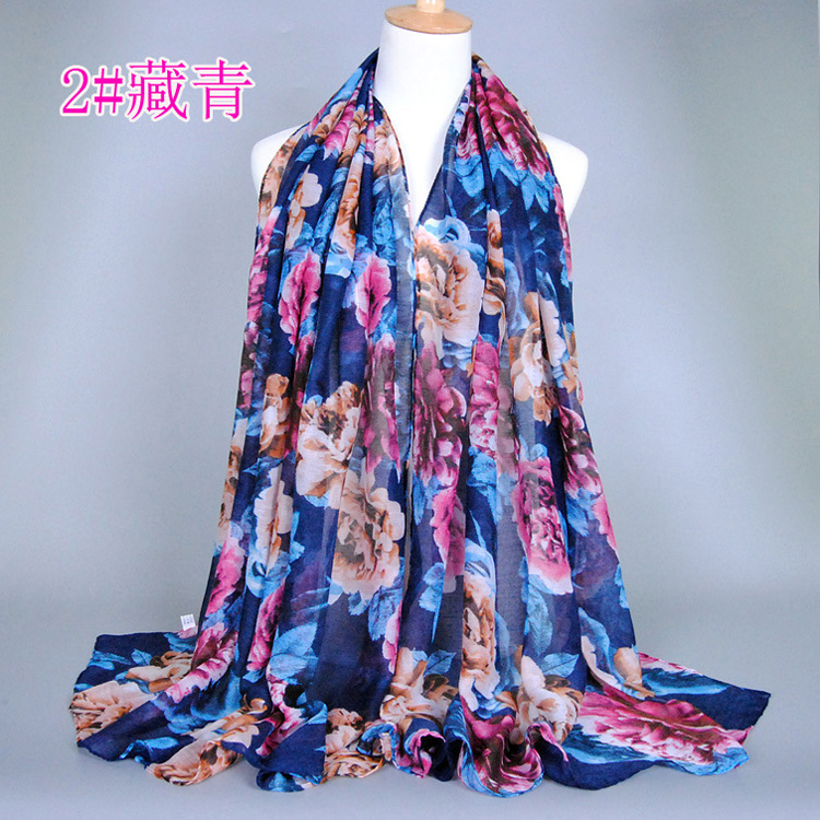 Wholesale viscose peony scarf