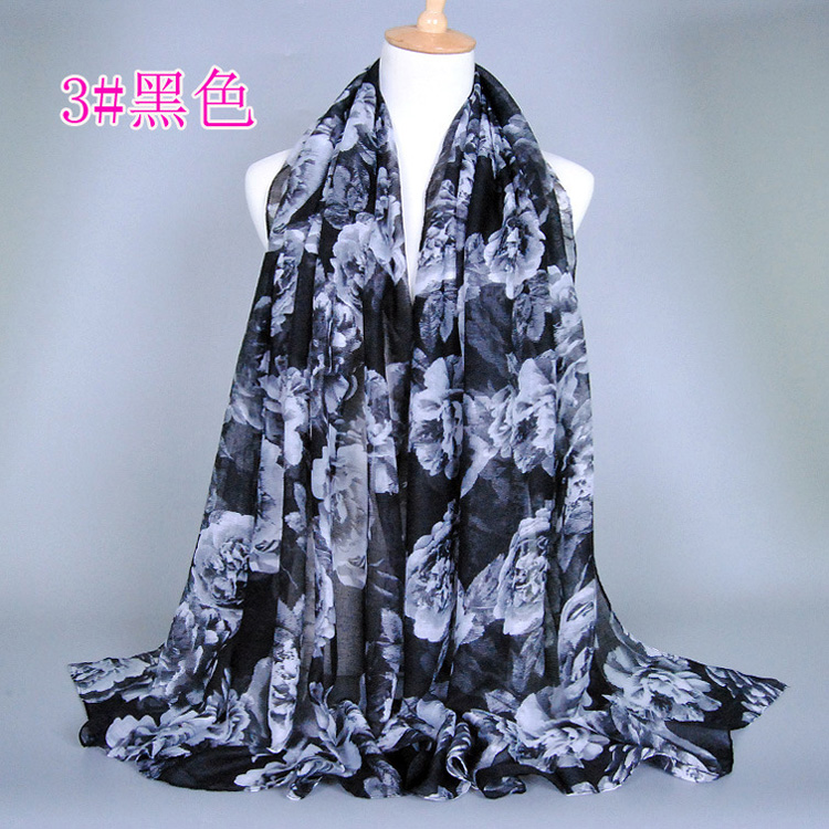 Wholesale viscose peony scarf
