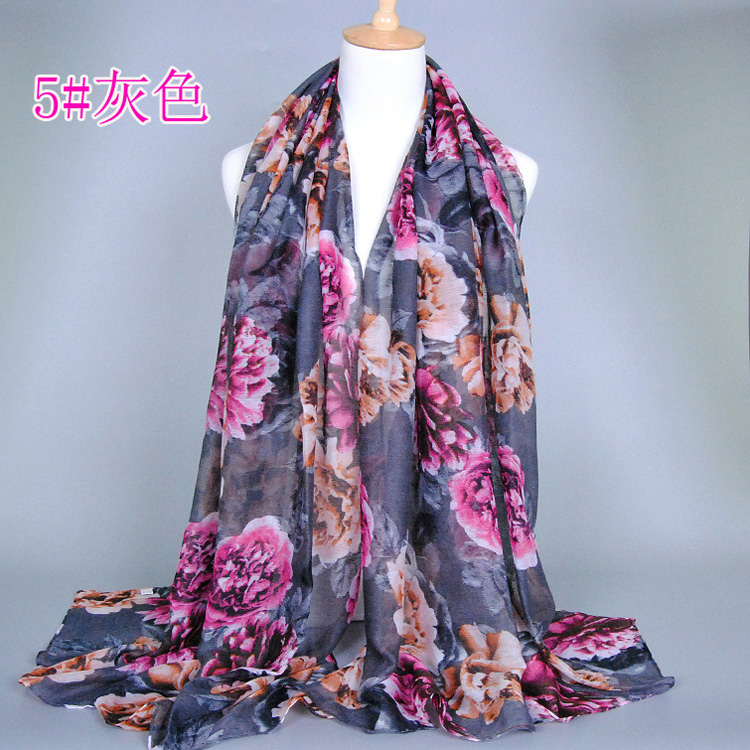 Wholesale viscose peony scarf