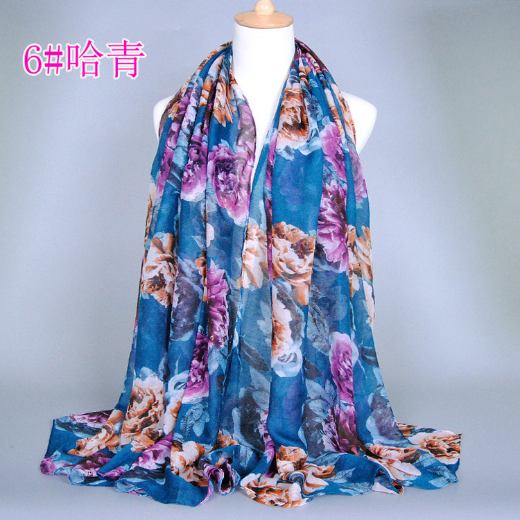 Wholesale viscose peony scarf