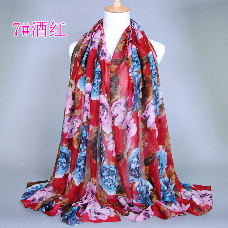 Wholesale viscose peony scarf