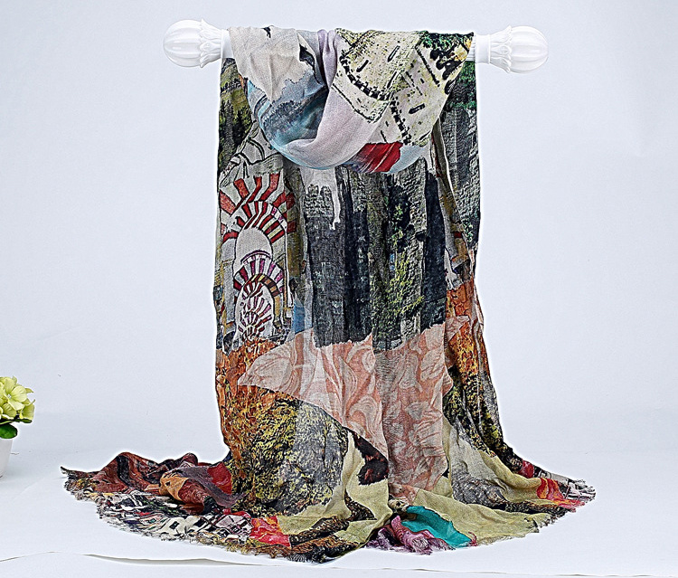 Wholesale digital print cotton scarf