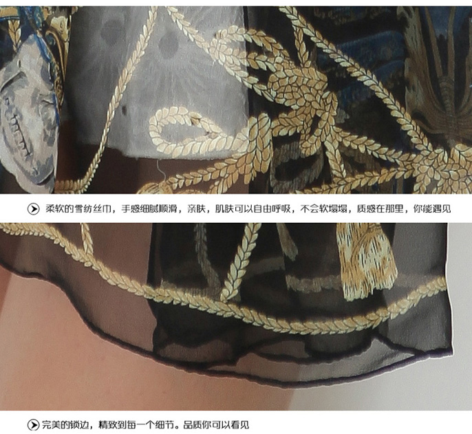 Wholesale black chiffon scarf