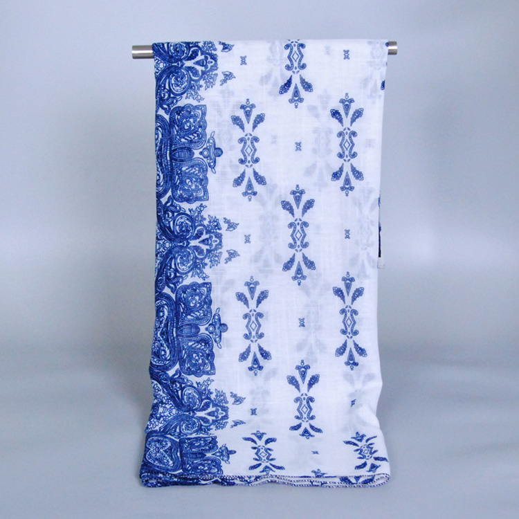 Wholesale blue and white scarf