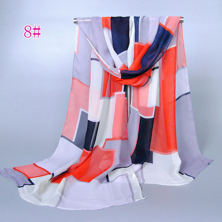 Wholesale color plaid chiffon scarf