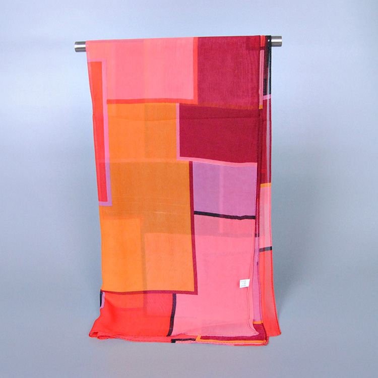 Wholesale color plaid chiffon scarf