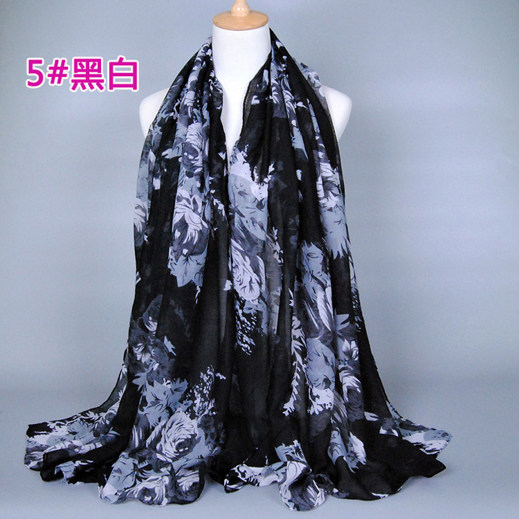 Wholesale rose floral viscose scarf