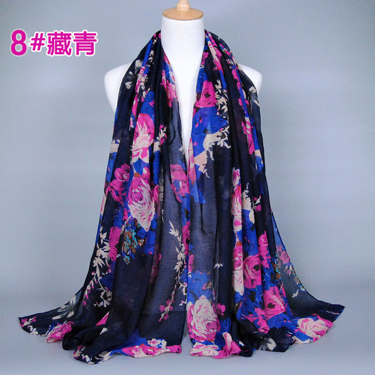 Wholesale rose floral viscose scarf
