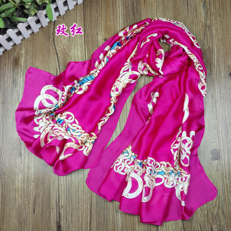 Wholesale women chain silk scarf