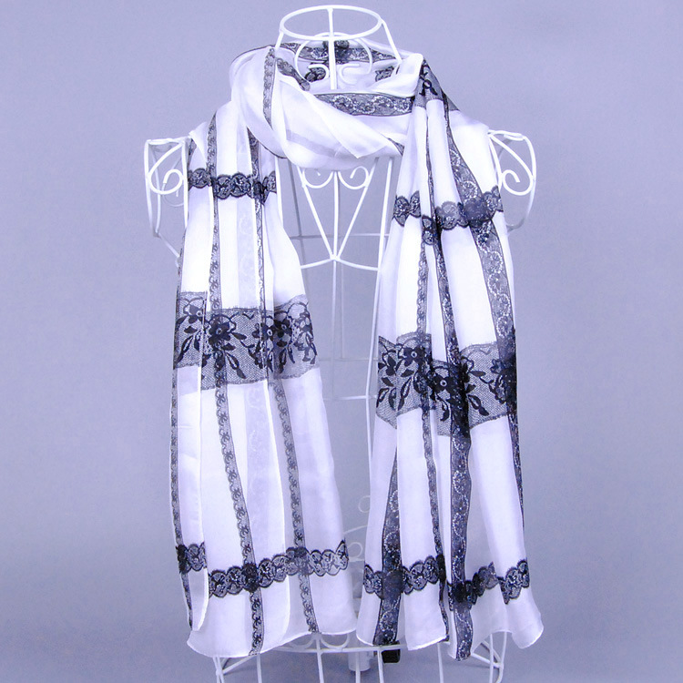 Wholesale lace silk scarf