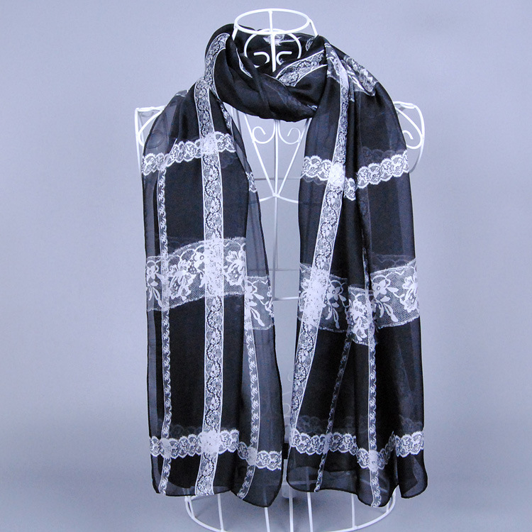 Wholesale lace silk scarf