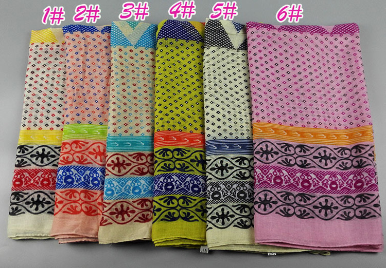 Wholesale pattern viscose cotton scarf