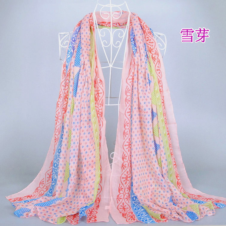 Wholesale pattern viscose cotton scarf
