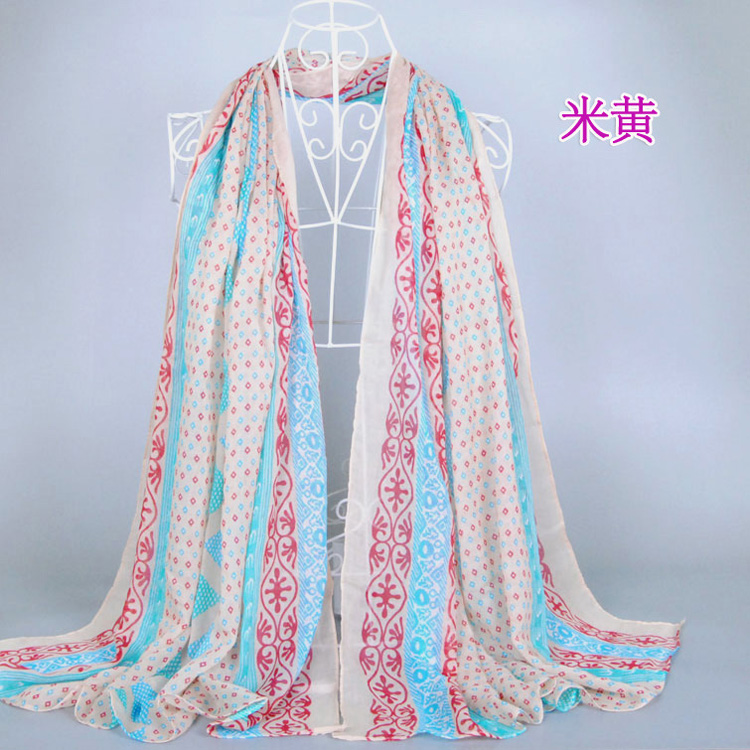 Wholesale pattern viscose cotton scarf