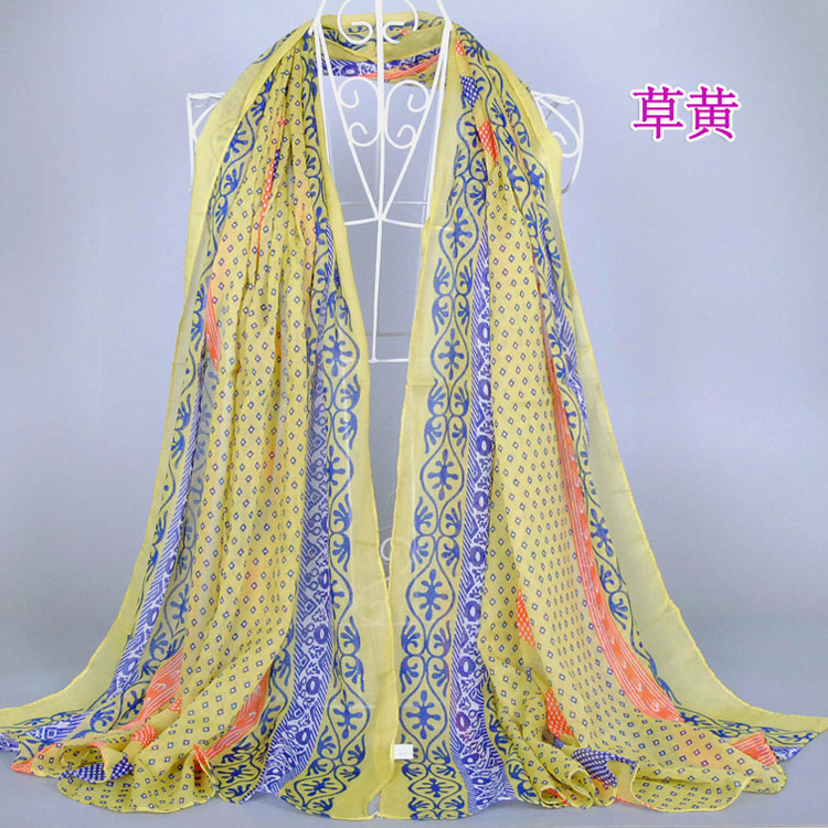 Wholesale pattern viscose cotton scarf