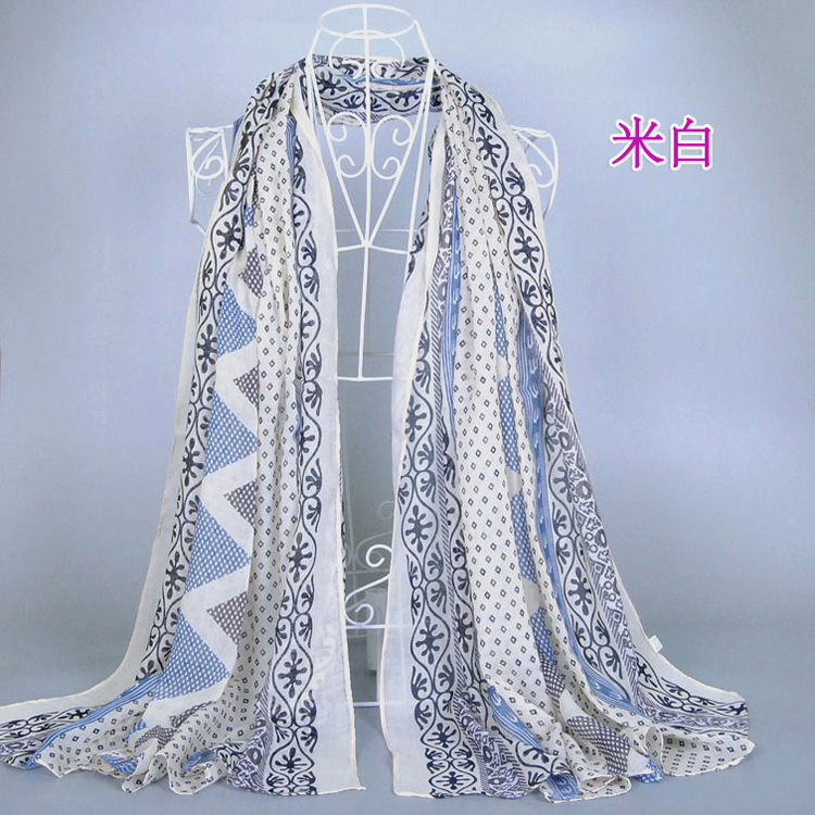 Wholesale pattern viscose cotton scarf
