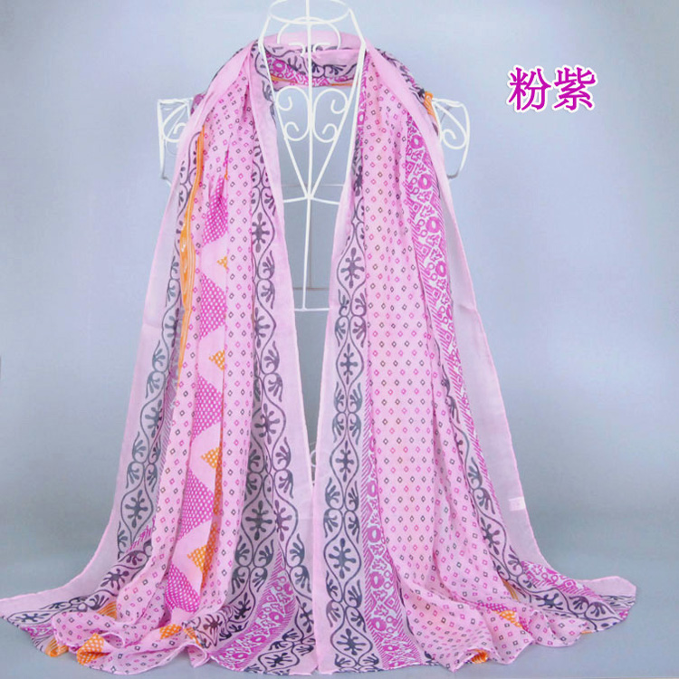 Wholesale pattern viscose cotton scarf