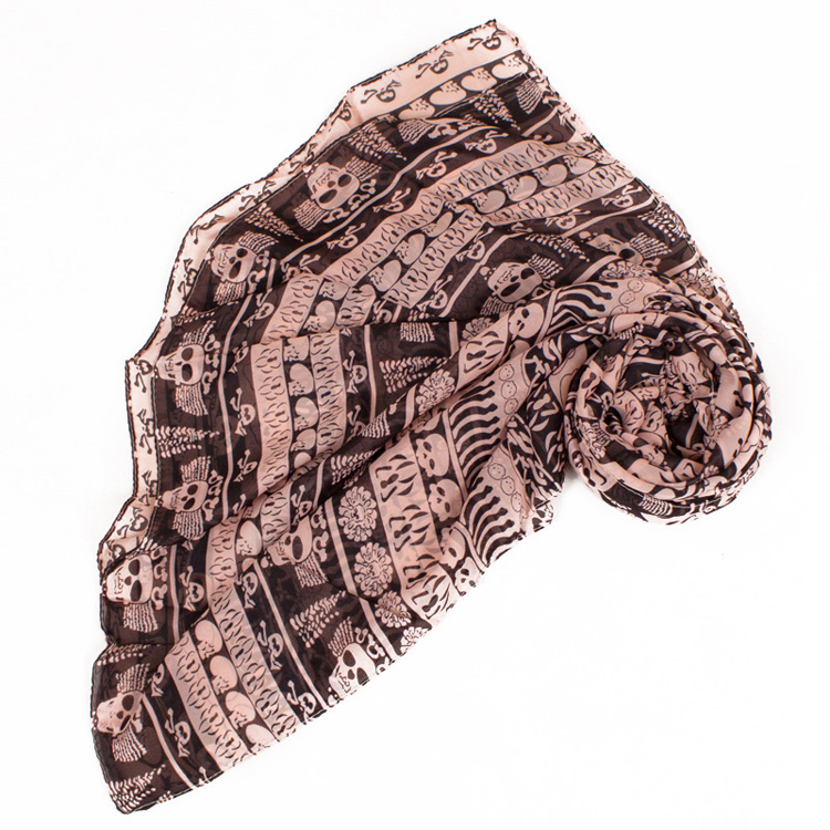 Wholesale skull chiffon scarf