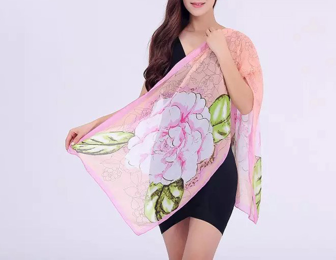 Wholesale women floral chiffon scarf