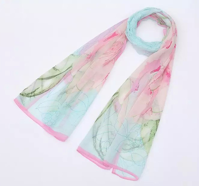 Wholesale women floral chiffon scarf