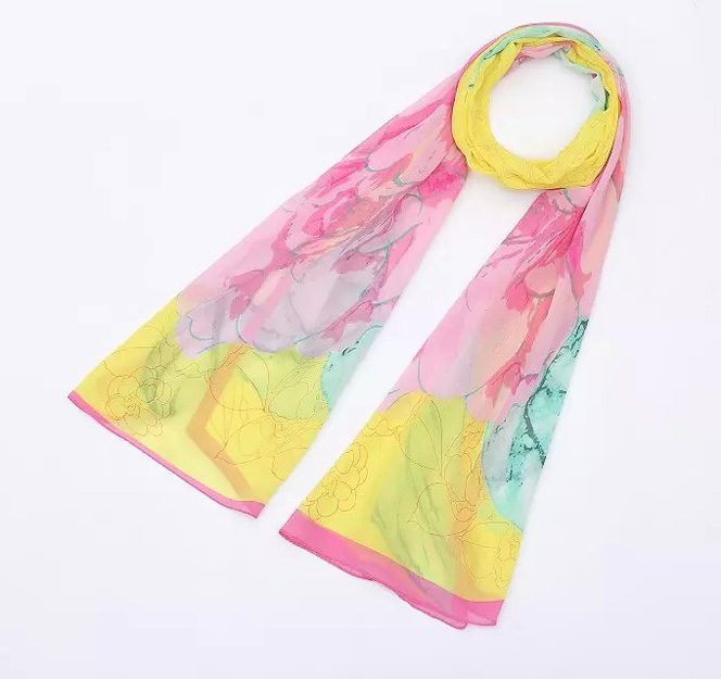 Wholesale women floral chiffon scarf