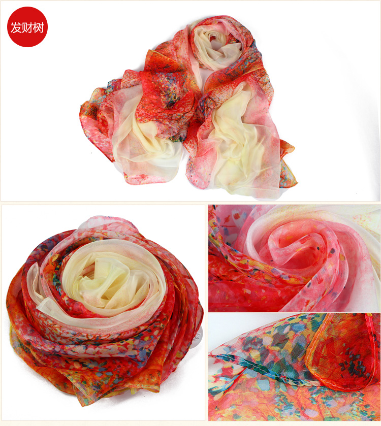 Wholesale chiffon printed silk scarf