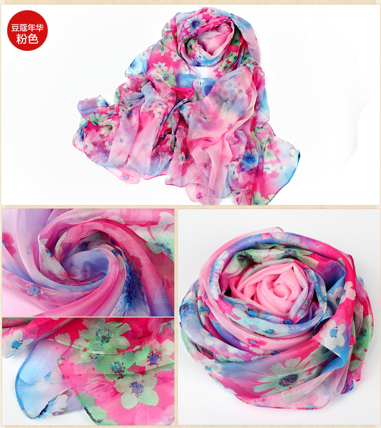 Wholesale chiffon printed silk scarf