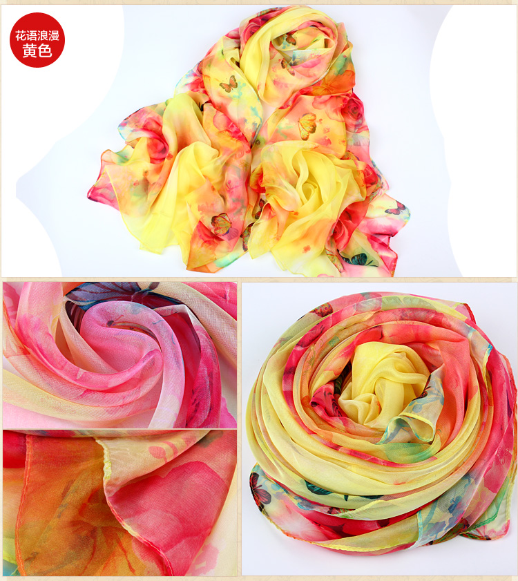 Wholesale chiffon printed silk scarf