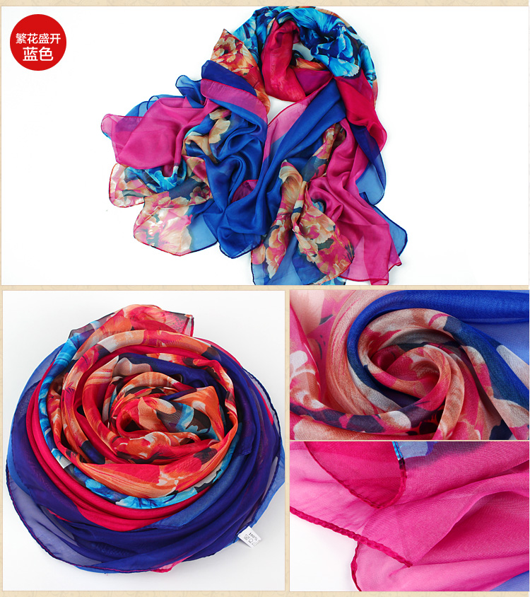 Wholesale chiffon printed silk scarf