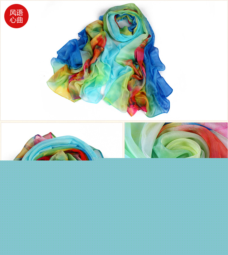 Wholesale chiffon printed silk scarf