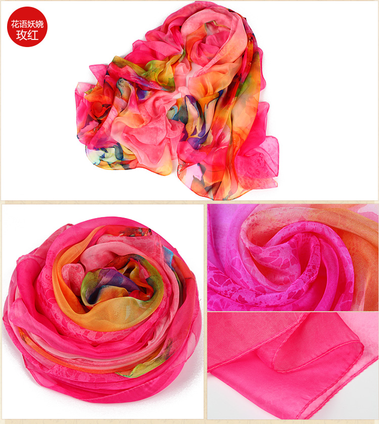Wholesale chiffon printed silk scarf