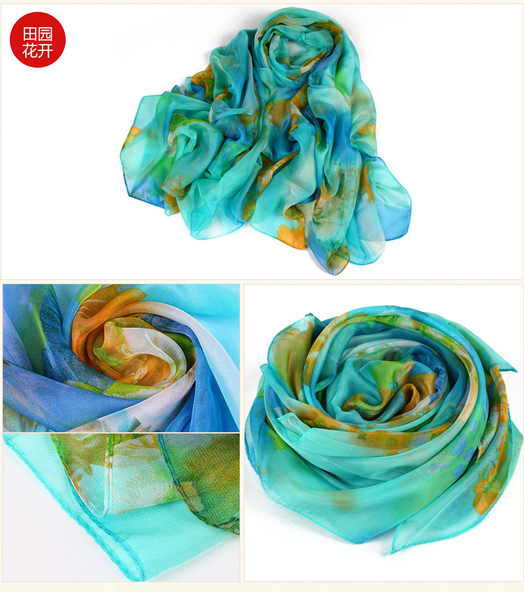 Wholesale chiffon printed silk scarf