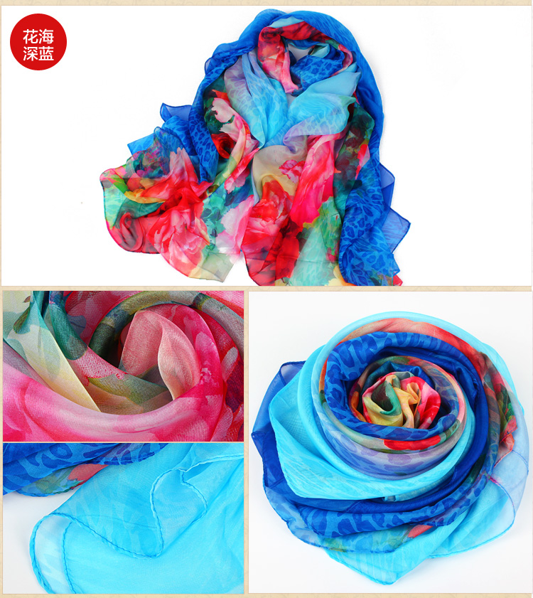 Wholesale chiffon printed silk scarf
