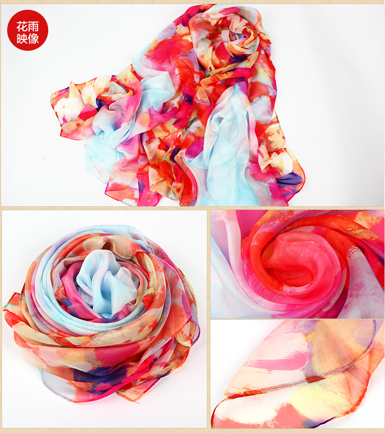 Wholesale chiffon printed silk scarf