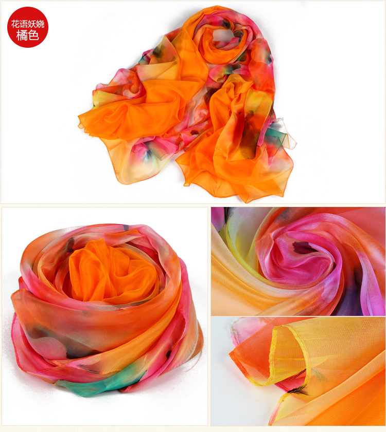 Wholesale chiffon printed silk scarf