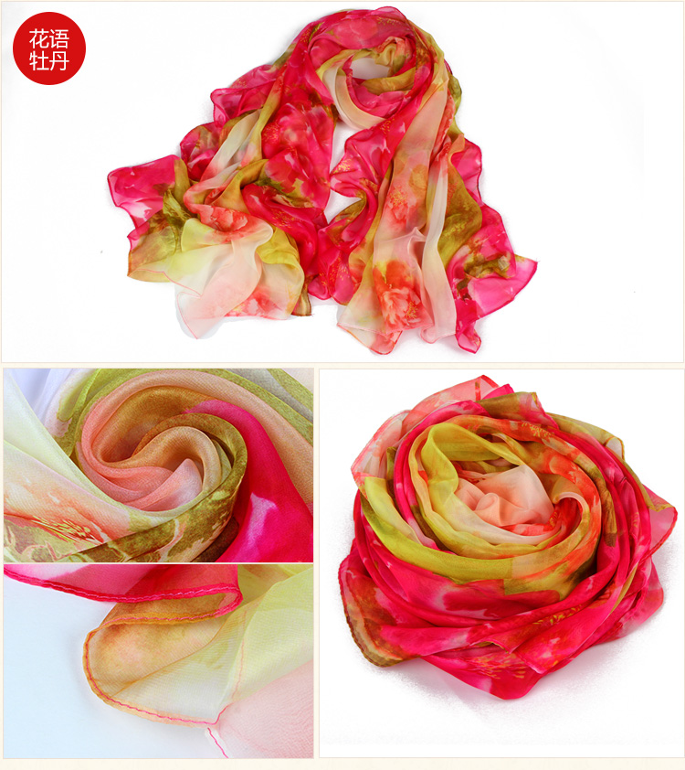 Wholesale chiffon printed silk scarf