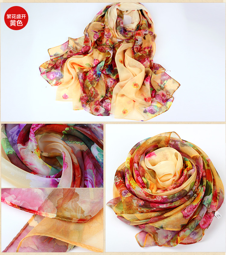 Wholesale chiffon printed silk scarf