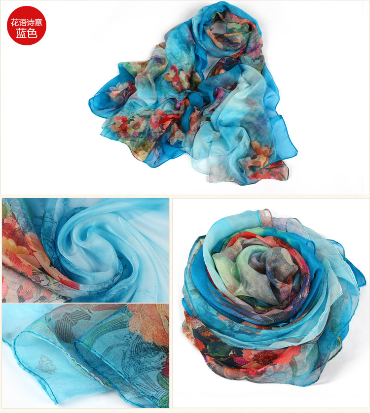 Wholesale chiffon printed silk scarf