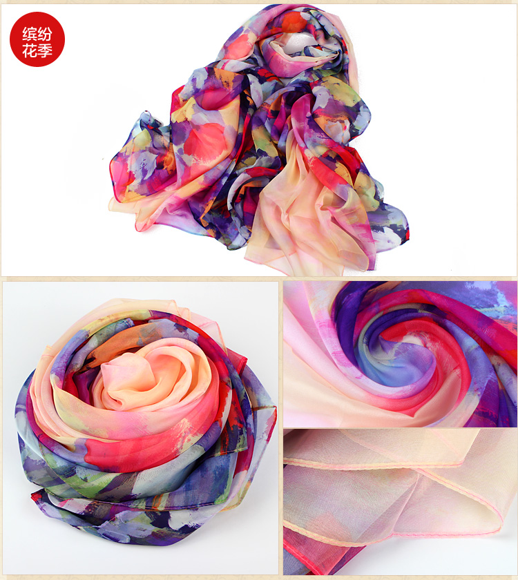 Wholesale chiffon printed silk scarf