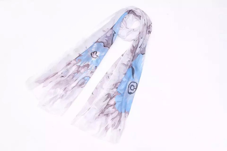 Wholesale flower chiffon silk scarf