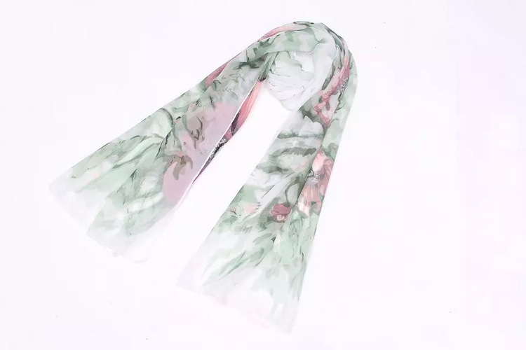 Wholesale flower chiffon silk scarf