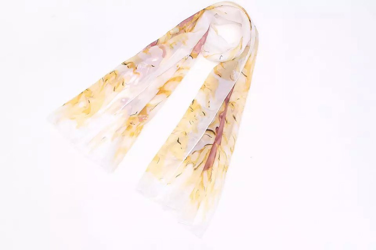 Wholesale flower chiffon silk scarf