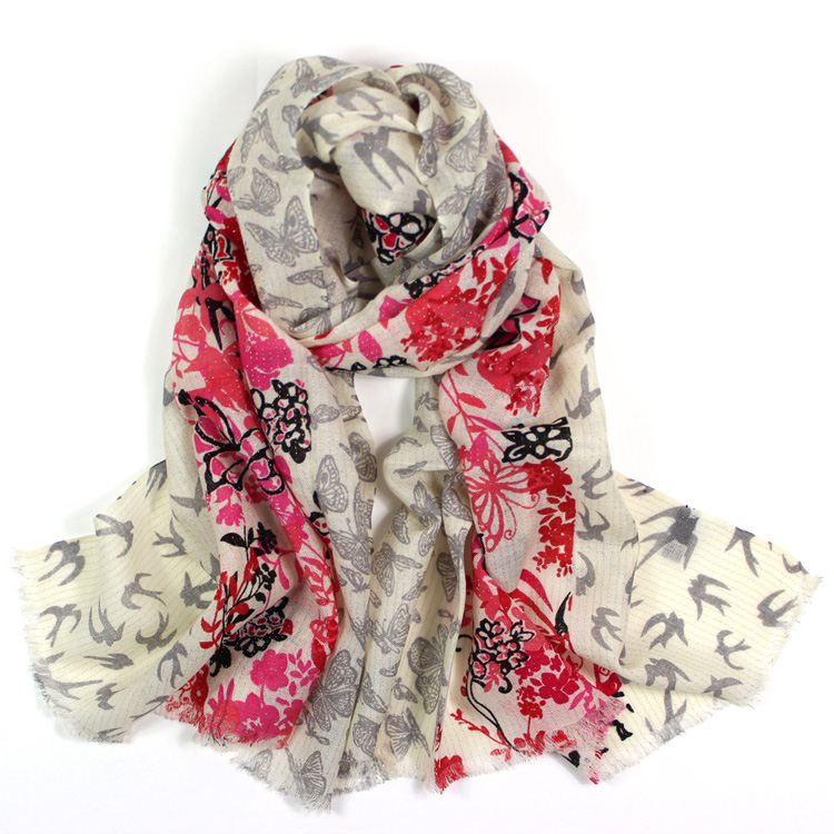 Wholesale gold thread wool scarf