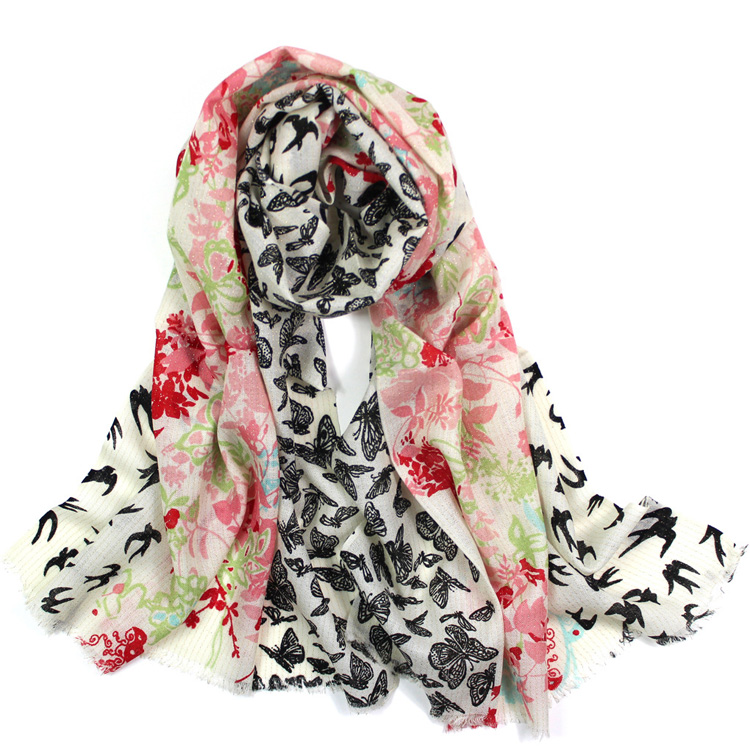 Wholesale gold thread wool scarf