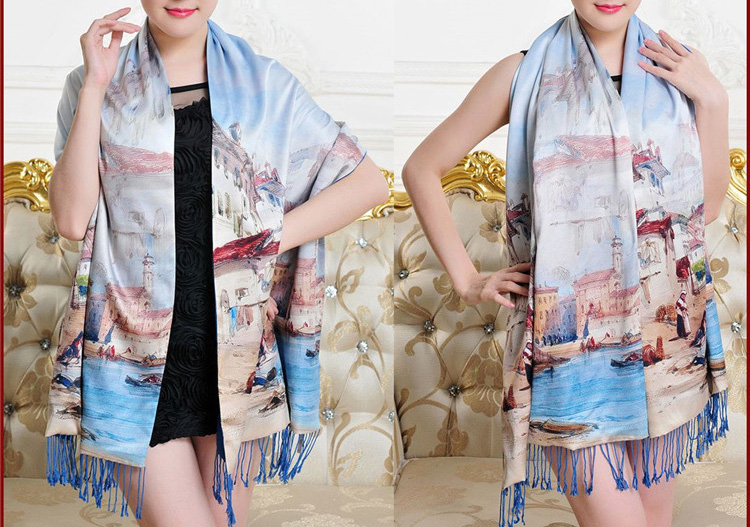 Wholesale digital printing silk scarf